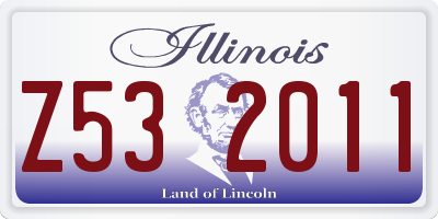IL license plate Z532011