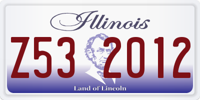 IL license plate Z532012