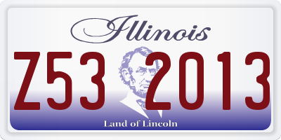IL license plate Z532013