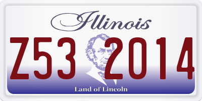 IL license plate Z532014
