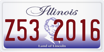 IL license plate Z532016