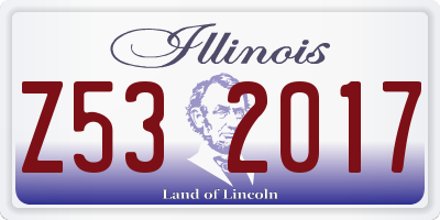 IL license plate Z532017