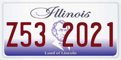 IL license plate Z532021