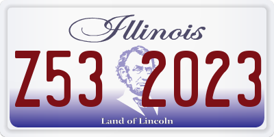 IL license plate Z532023