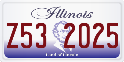 IL license plate Z532025