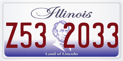 IL license plate Z532033
