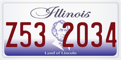 IL license plate Z532034