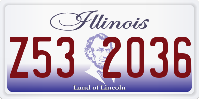 IL license plate Z532036