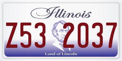IL license plate Z532037