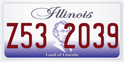 IL license plate Z532039