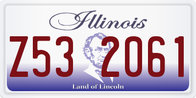 IL license plate Z532061