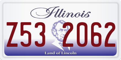 IL license plate Z532062