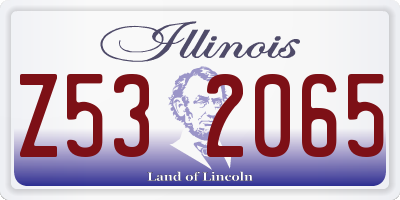 IL license plate Z532065