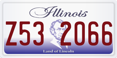IL license plate Z532066