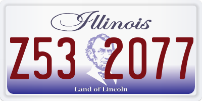 IL license plate Z532077