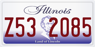 IL license plate Z532085