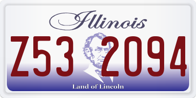 IL license plate Z532094