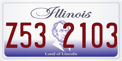 IL license plate Z532103