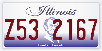 IL license plate Z532167