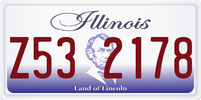 IL license plate Z532178