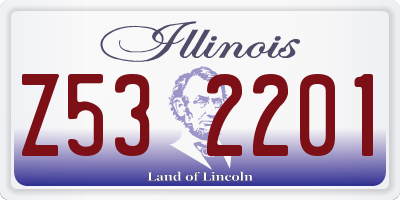 IL license plate Z532201