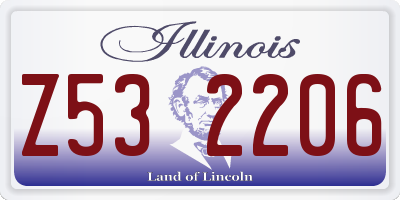 IL license plate Z532206