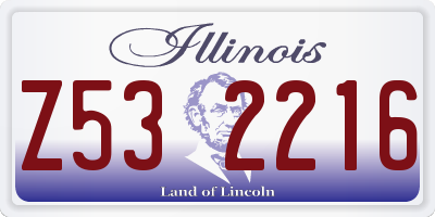 IL license plate Z532216