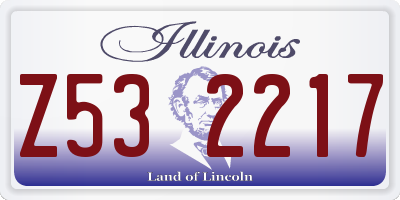 IL license plate Z532217