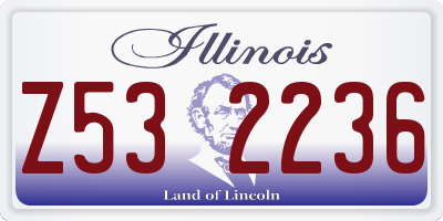 IL license plate Z532236