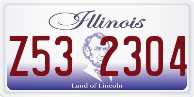 IL license plate Z532304