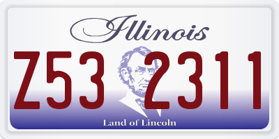 IL license plate Z532311
