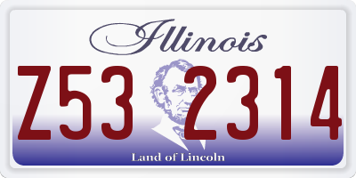 IL license plate Z532314