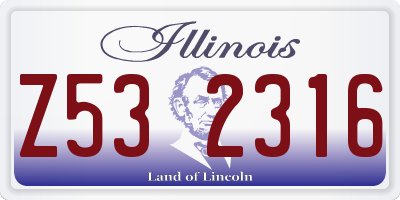 IL license plate Z532316
