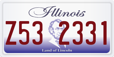 IL license plate Z532331