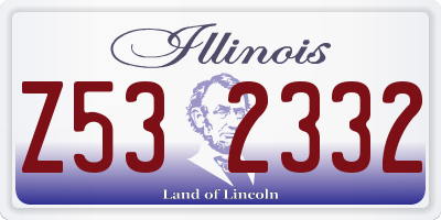 IL license plate Z532332