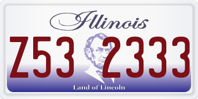 IL license plate Z532333