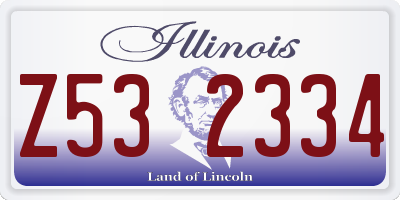 IL license plate Z532334