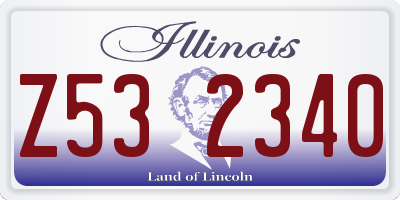 IL license plate Z532340