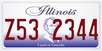 IL license plate Z532344