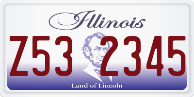 IL license plate Z532345