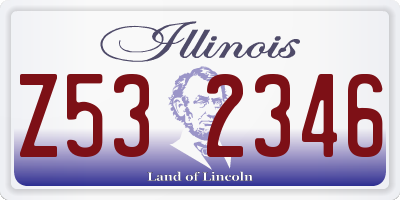 IL license plate Z532346