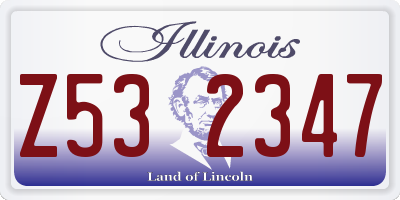 IL license plate Z532347