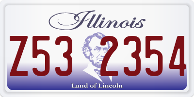IL license plate Z532354