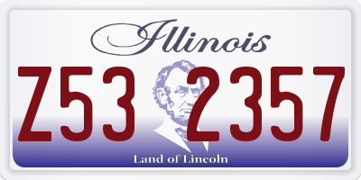 IL license plate Z532357