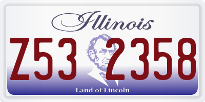 IL license plate Z532358