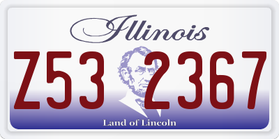 IL license plate Z532367
