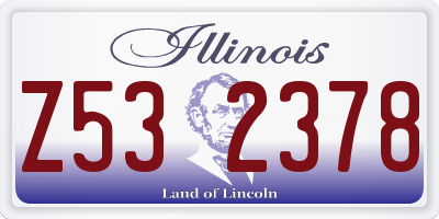 IL license plate Z532378