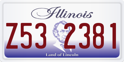 IL license plate Z532381