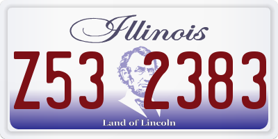 IL license plate Z532383