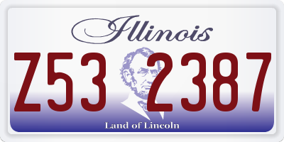 IL license plate Z532387